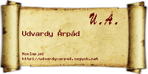 Udvardy Árpád névjegykártya